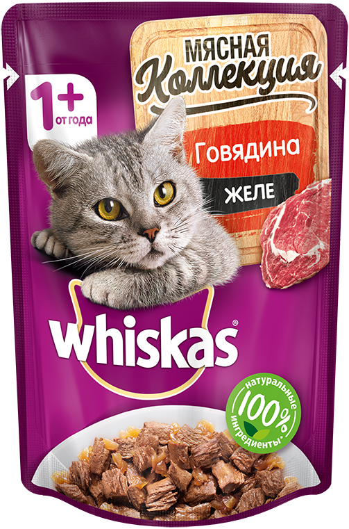 Влажный корм для кошек Вискас Мясная коллекция Говядина