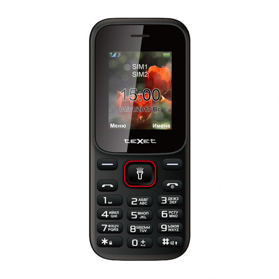 Мобильный телефон Texet TM-128 черно-красный