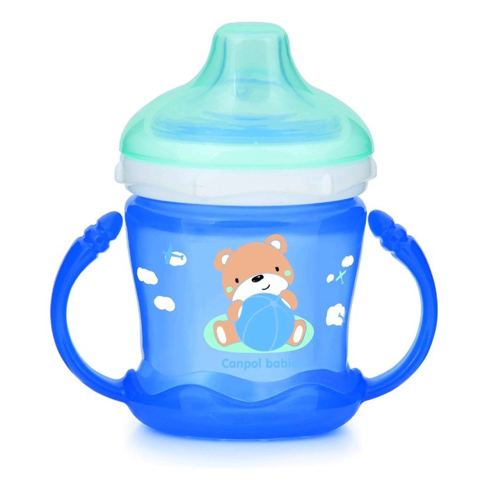 Поильник-непроливайка Canpol babies Sweet Fun, цвет голубой, 180 мл