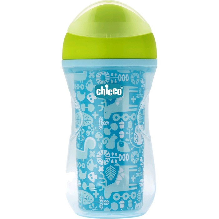 Чашка-поильник Chicco Active Cup, от 14 месяцев, цвет синий, рисунок МИКС, 266 мл