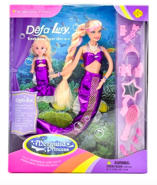 Кукла Defa Lucy Русалка с ребенком и аксессуарами