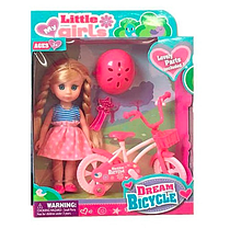 Кукла My little girls С велосипедом маленькая  63004