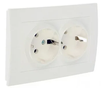 Розетка белая х2 с/з Zera 700-0200-907 "EGP"