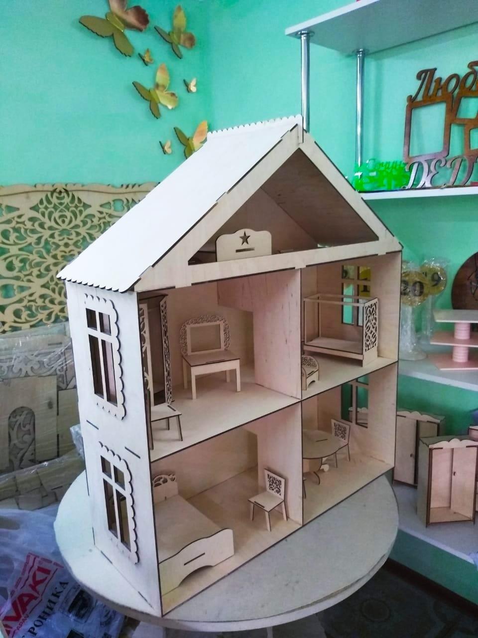 Кукольный ЭКО домик, без мебели (80х70х26см) - фото 2 - id-p74228395