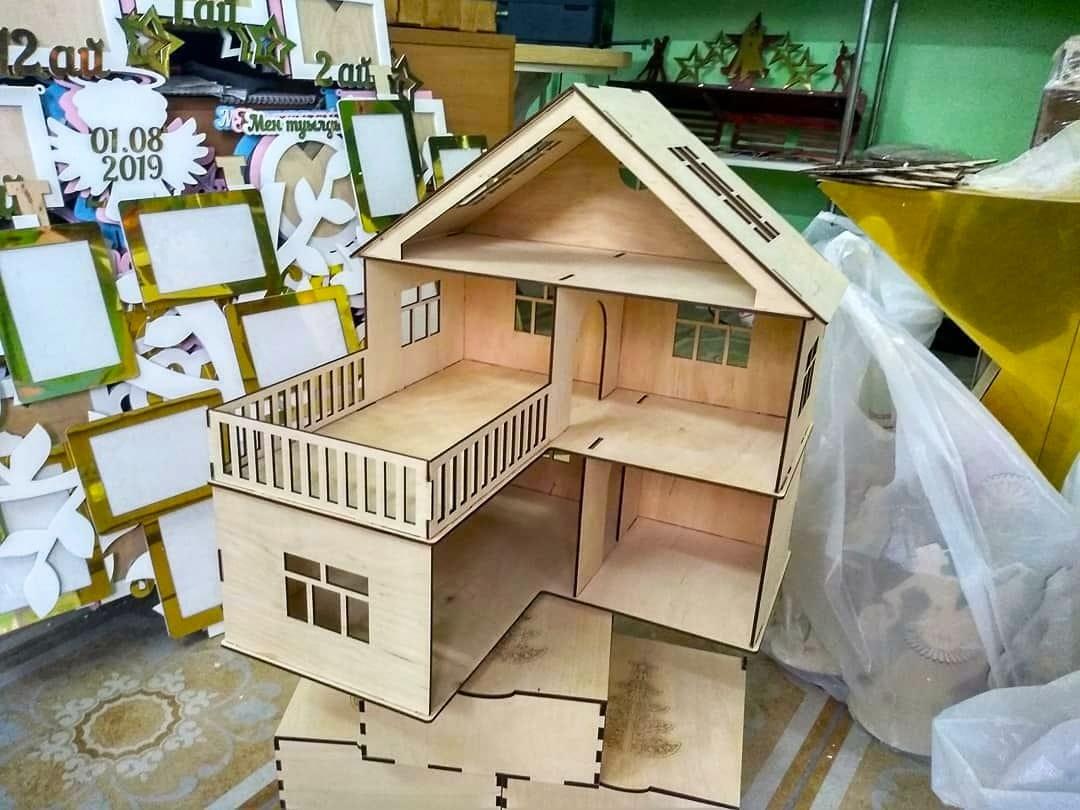 Кукольный ЭКО домик, без мебели (49х43х43см), фото 1