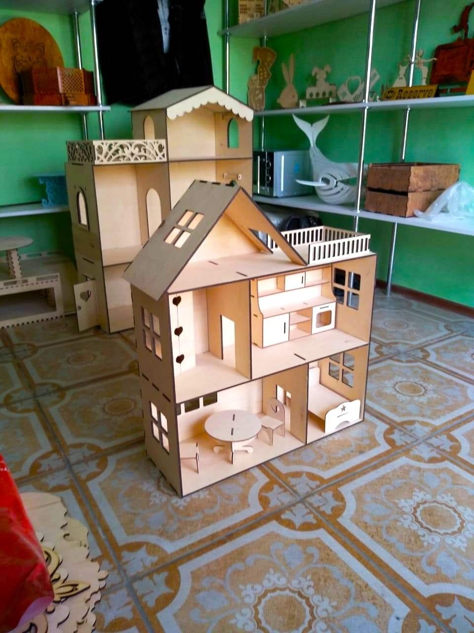 Кукольный ЭКО домик, без мебели (70х61х21см)