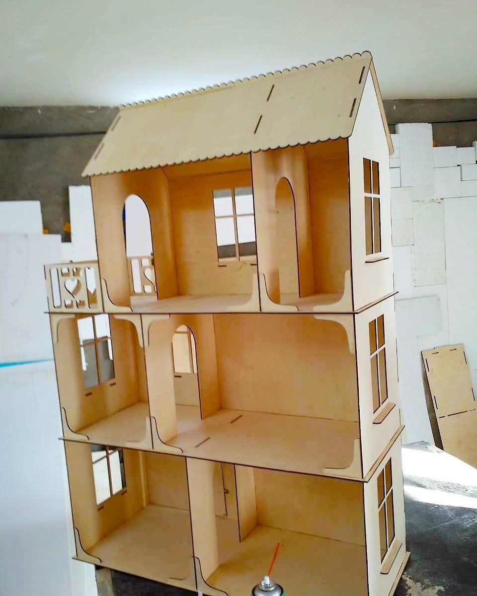 Кукольный ЭКО домик, без мебели (120х84х36см)