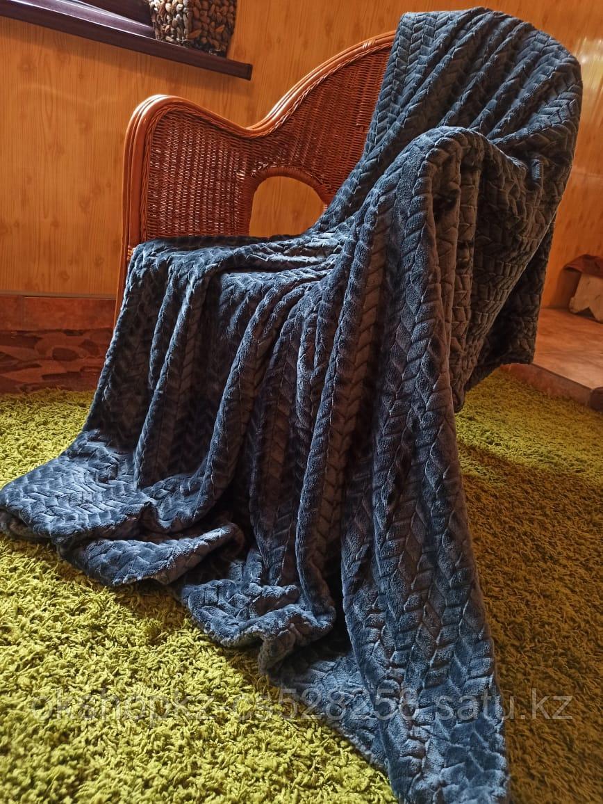 Плед барашек синий полуторка
