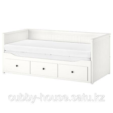ХЕМНЭС Каркас кровати-кушетки с 3 ящиками, белый, 80x200 см, фото 2