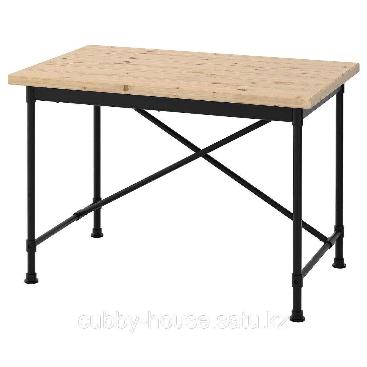 КУЛЛАБЕРГ Письменный стол, сосна, черный, 110x70 см