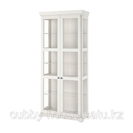 ЛИАТОРП Шкаф-витрина, белый, 96x214 см, фото 2