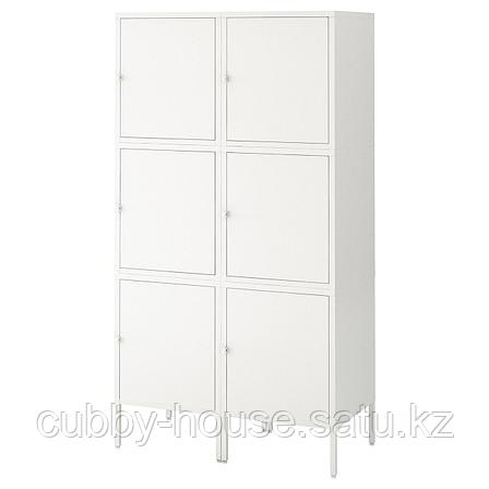 ХЭЛЛАН Комбинация для хранения с дверцами, белый, 90x47x167 см, фото 2