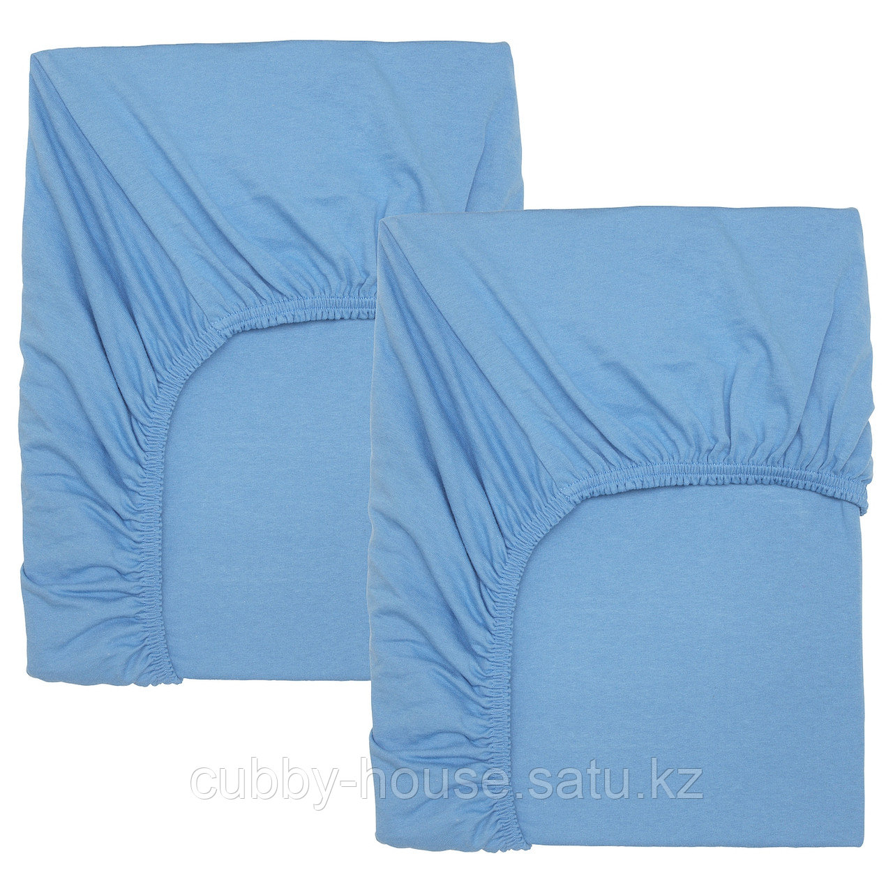 ЛЕН Простыня натяжн для кроватки, голубой, 60x120 см