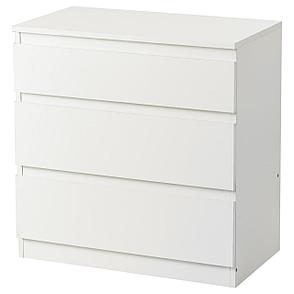 СКОНЕВИК Комод с 3 ящиками, белый, 70x72 см, фото 2