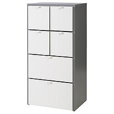 ВИСТХУС Комод с 6 ящиками, серый, белый, 63x126 см, фото 2