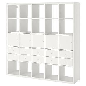 КАЛЛАКС Стеллаж с 10 вставками, белый, 182x182 см, фото 2