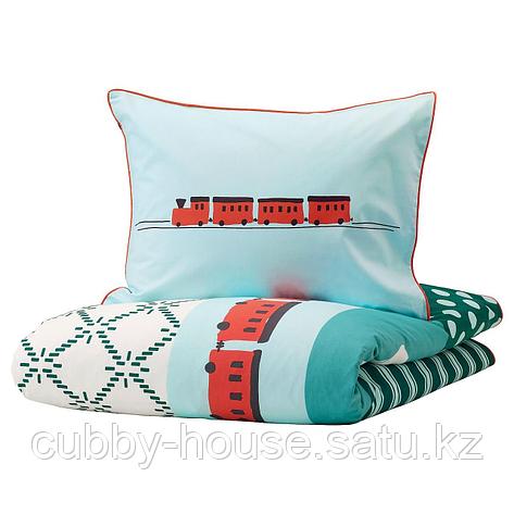 КЭППХЭСТ Пододеяльник и 1 наволочка, лоскутный, игрушки, 150x200/50x70 см, фото 2
