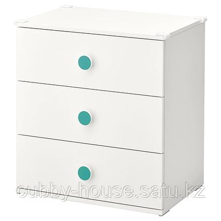 ГОДИХУС Комод с 3 ящиками, белый, 60x64 см, фото 2