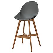 ФАНБЮН Барный стул для дома/сада, серый, 64 см