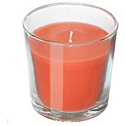 СИНЛИГ Ароматическая свеча в стакане, Персик и апельсин, оранжевый, 7.5 см