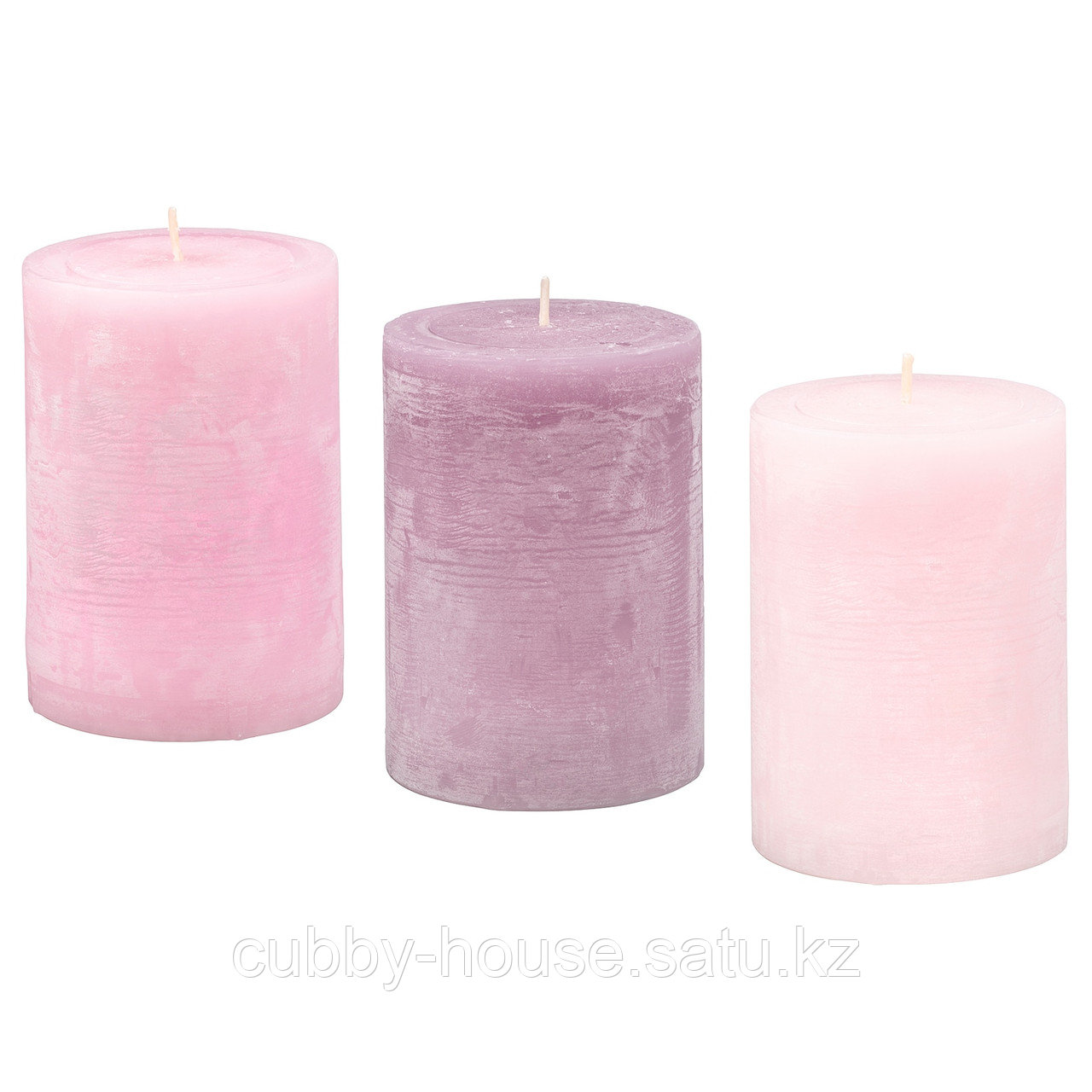 ЛУГГА Формовая свеча, ароматическая, Цветение розовый, 10 см