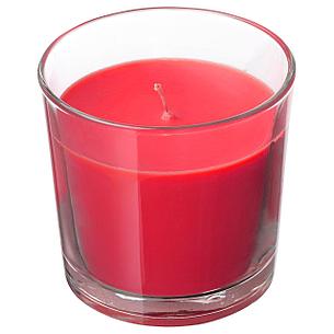 СИНЛИГ Ароматическая свеча в стакане, Красные садовые ягоды, красный, 9 см, фото 2