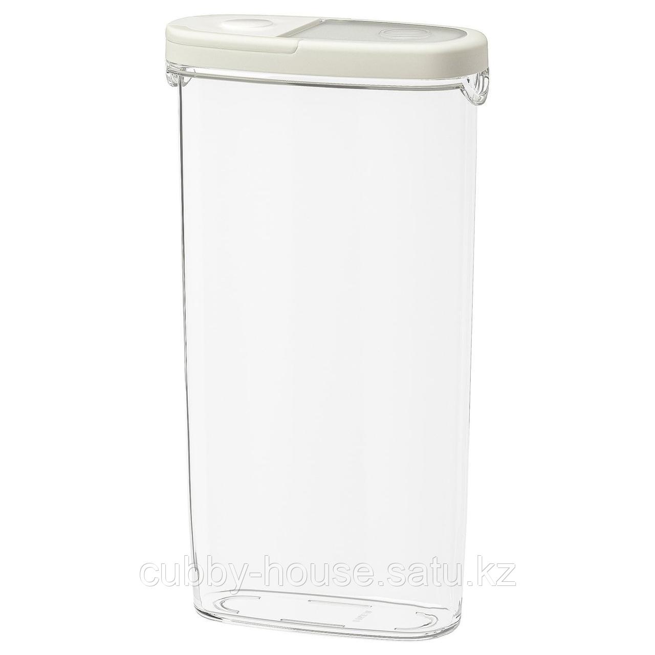 ИКЕА/365+ Контейнер+крышка д/сухих продуктов, прозрачный, белый, 2.3 л