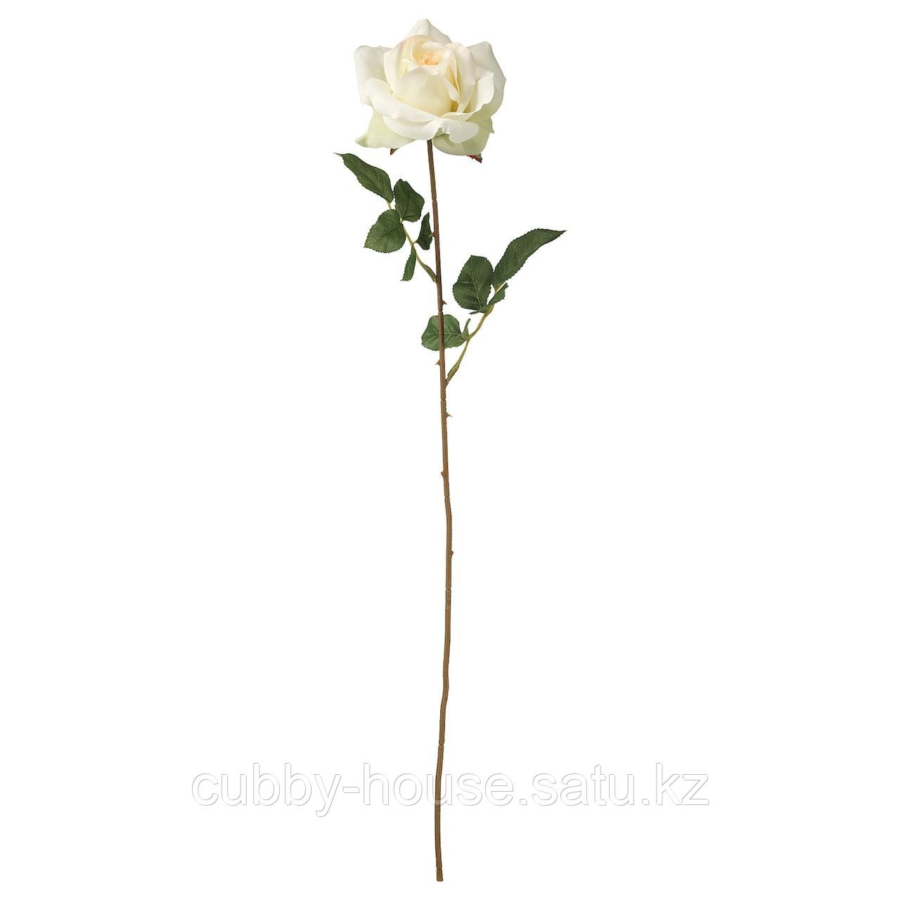 СМИККА Цветок искусственный, роза, белый, 75 см