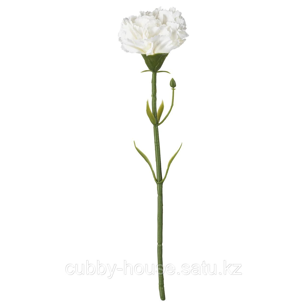 СМИККА Цветок искусственный, гвоздика, белый, 30 см