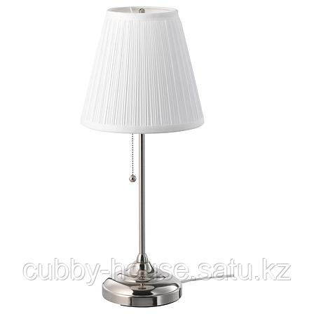 ОРСТИД Лампа настольная, никелированный, белый, фото 2