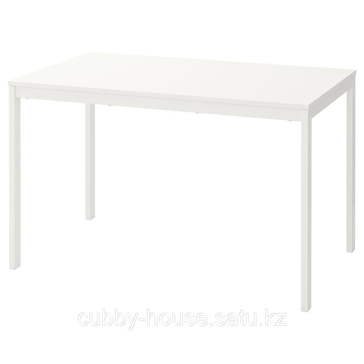 ВАНГСТА Раздвижной стол, белый, 120/180x75 см