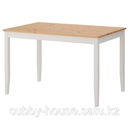 ЛЕРХАМН Стол, светлая морилка антик, белая морилка, 118x74 см, фото 2