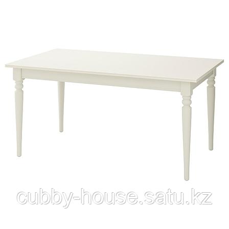 ИНГАТОРП Раздвижной стол, белый, 155/215x87 см, фото 2