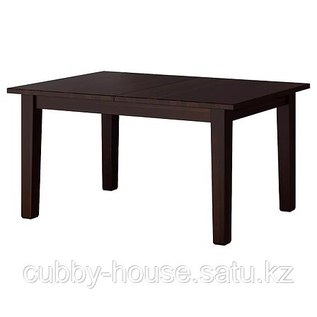 СТУРНЭС Раздвижной стол, коричнево-чёрный, 147/204x95 см, фото 2