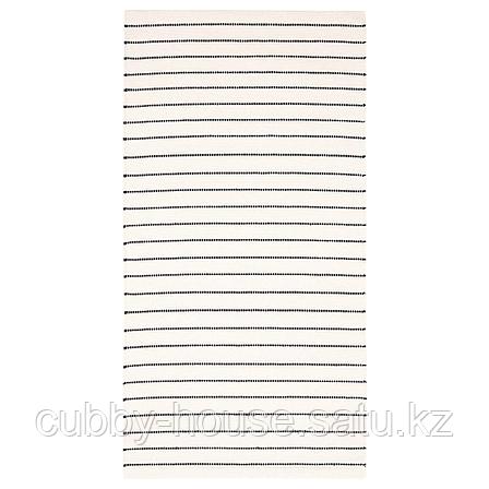 ТЁРСЛЕВ Ковер безворсовый, полоска белый, черный, 80x150 см, фото 2