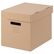 ПАППИС Коробка с крышкой, коричневый, 25x34x26 см