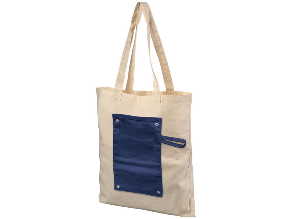 Хлопковая рулонная сумка-тоут на кнопках, темно-синий - фото 1 - id-p79083852