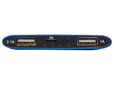Портативное зарядное устройство Мун с 2-мя USB-портами, 4400 mAh, синий (Р), фото 3