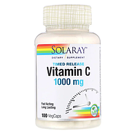 Solaray, Витамин C с замедленным высвобождением, 1000 мг, 100 вегетарианских капсул