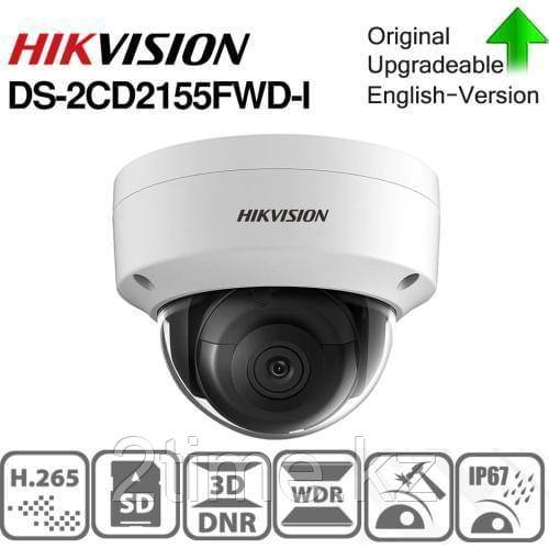 Hikvision DS-2CD2155FWD-I (4 мм) IP видеокамера 5 МП купольная, EASY IP 3.0, фото 1