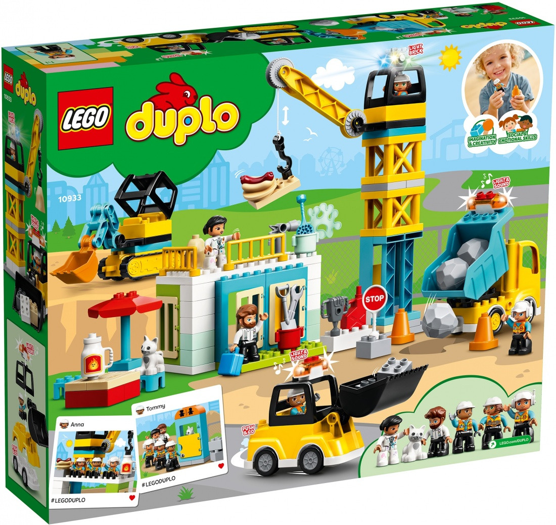 10933 Lego Duplo Башенный кран на стройке, Лего Дупло (уценка -30%) - фото 1 - id-p77989021