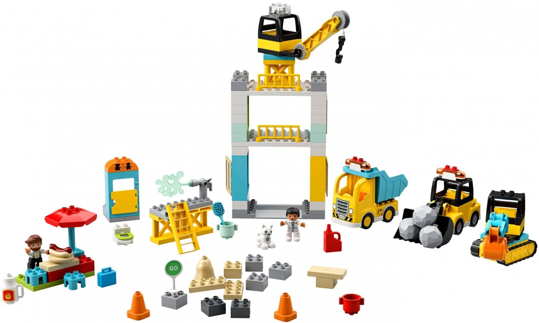 10933 Lego Duplo Башенный кран на стройке, Лего Дупло (уценка -30%) - фото 3 - id-p77989021