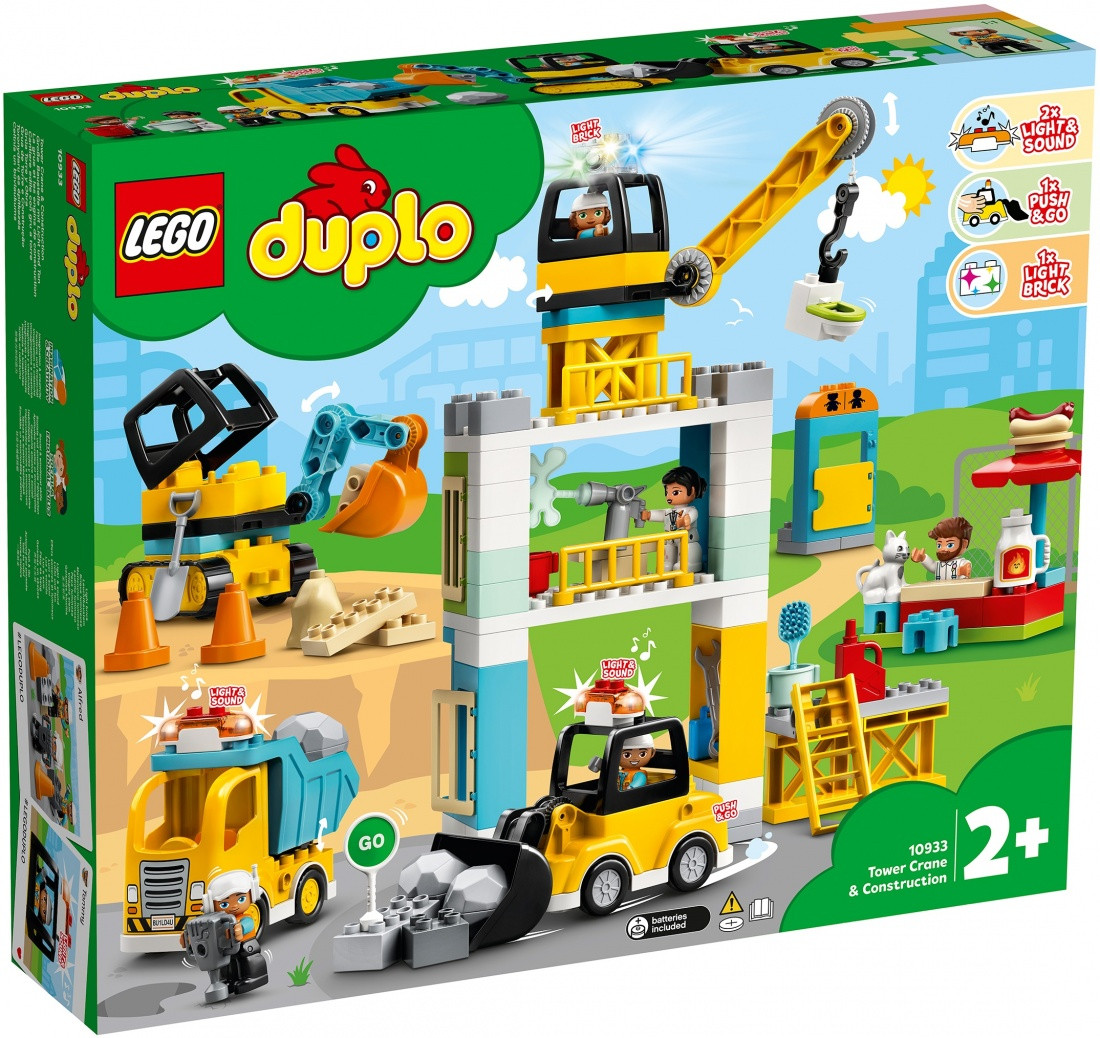10933 Lego Duplo Башенный кран на стройке, Лего Дупло (уценка -50%)