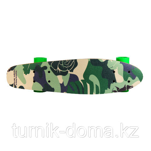 Скейтборд классика "Цветочный камуфляж" (Пенни борд ) 22,5" (деревянная дека / зеленые колеса / - фото 3 - id-p39224673