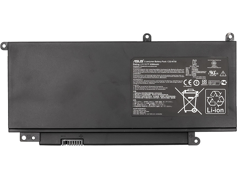 Аккумулятор для ноутбуков ASUS N750 Series (C32-N750) 11.1V 69Wh (original)