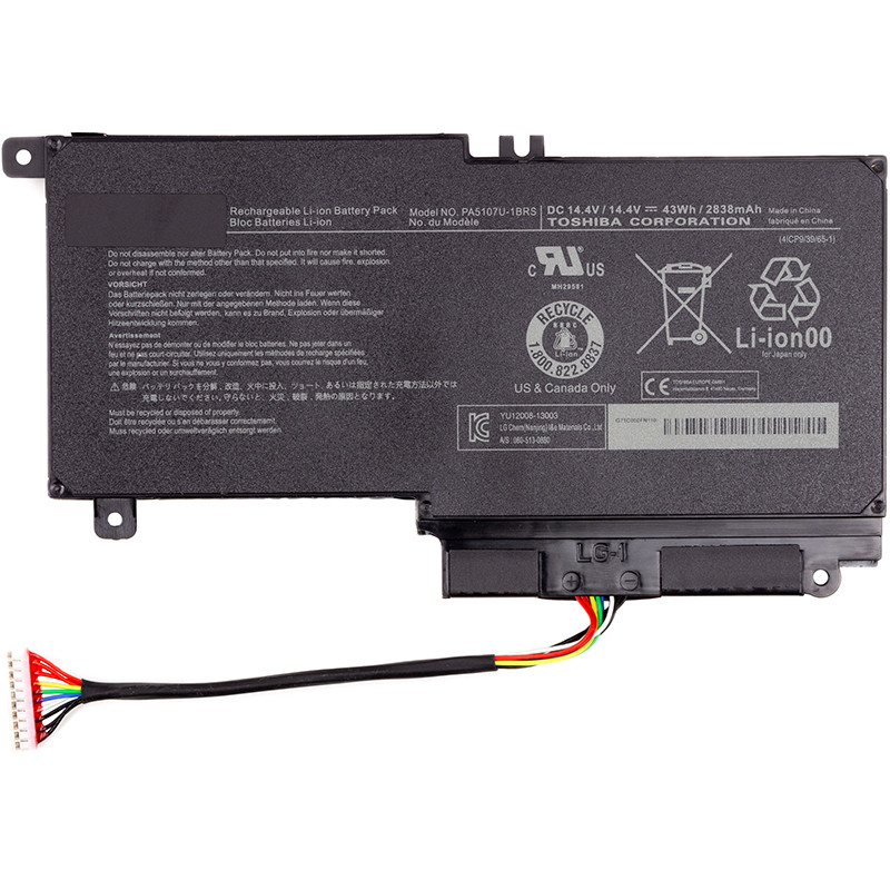 Аккумулятор для ноутбуков TOSHIBA Satellite L55 (PA5107U-1BRS, TA5107P9) 14.4V 2838mAh (original)