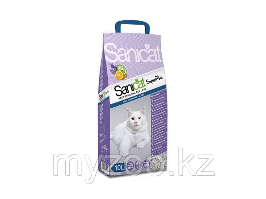 Sanicat SuperPlus впитывающий наполнитель с ароматом апельсина и лаванды 10 л