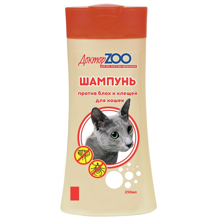 Шампунь Доктор ZOO для кошек против блох и клещей