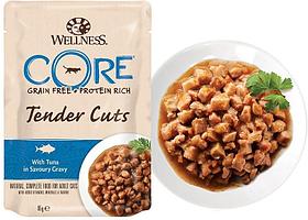 Влажный беззерновой корм для кошек Wellness Core Tender Cuts тунец