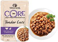 Влажный беззерновой корм для кошек Wellness Core Tender Cuts индейка с уткой